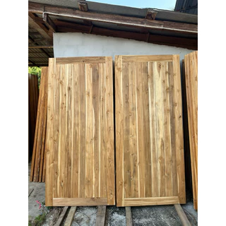 ประตูไม้สัก วงกบไม้สัก เกรดเอ ประตูบานทึบ70x180,70x200,80x180,80x200,90x180,90x200,100x180,100x200บานสายฝน ไม้สักแท้
