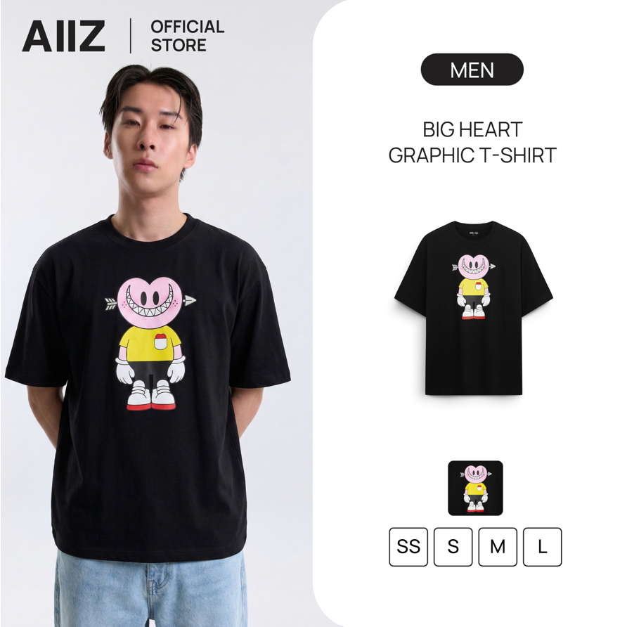 AIIZ เสื้อยืดแขนสั้นลายกราฟิก Big Heart Graphic T-Shirt