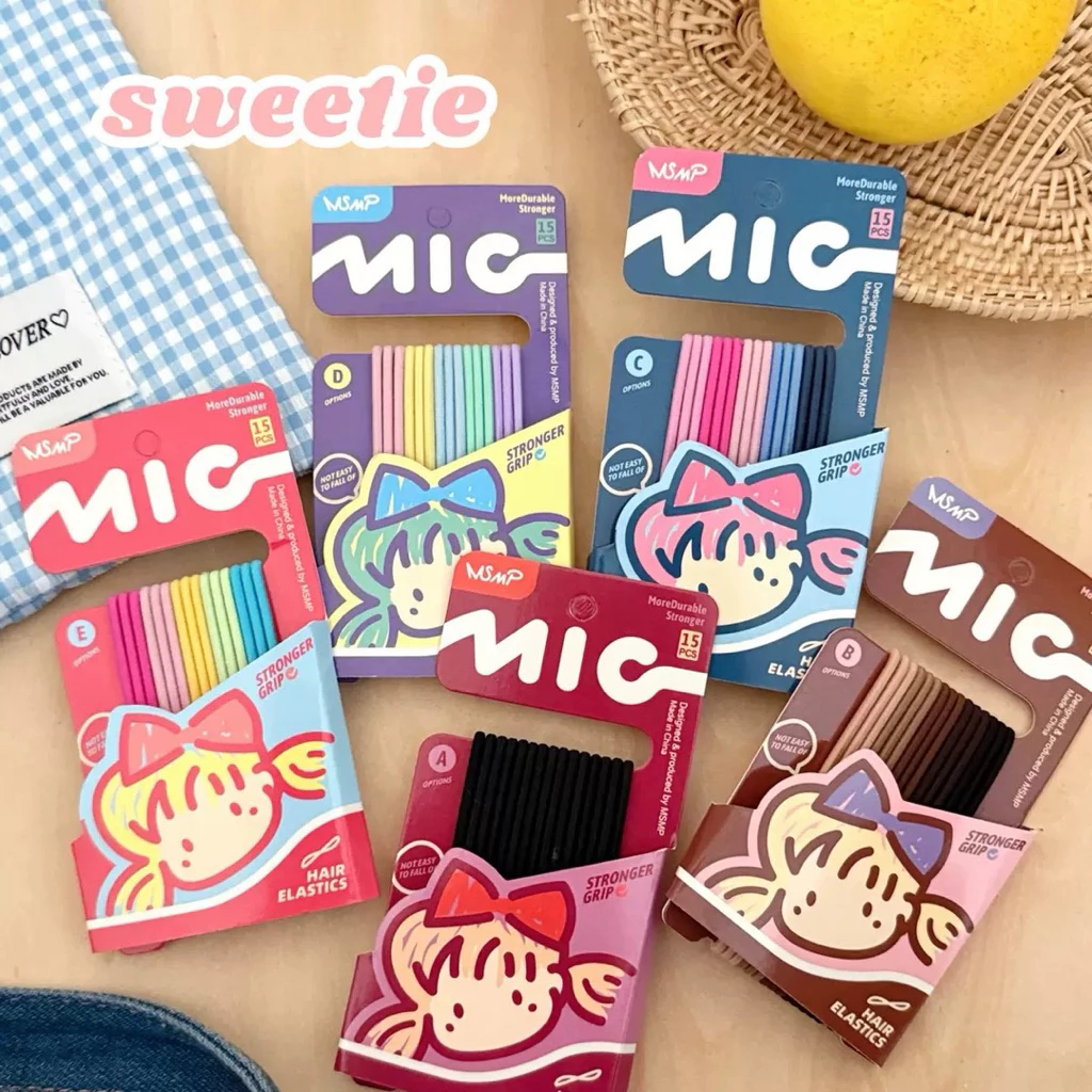 Cute 478 ยางมัดผม ยางรัดผม หนังยางสไตล์เกาหลี 15 ชิ้น/แพ็ค