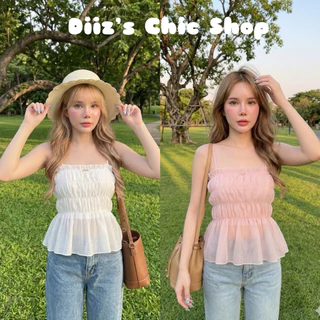 ❤️ Diiz’s ❤️ Rozy เสื้อสายเดี่ยว สม็อกตัว ผ้าแก้วโรซี่ เรียบหรู ดูแพง ผอม อวบ ใส่ได้