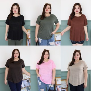 S250-0270 เสื้อยืด เสื้อออกกำลังกาย พลัสไซส์  ผ้ายืดเนื้อดี …