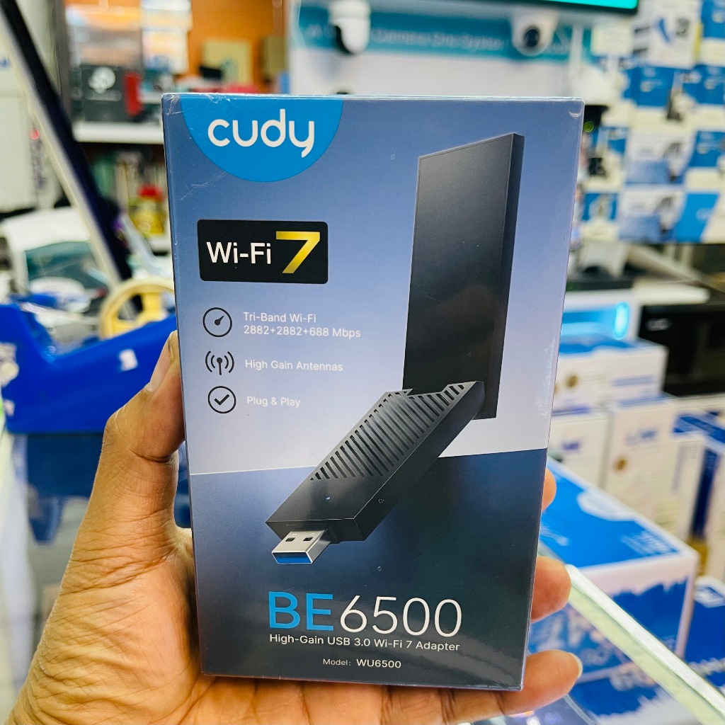 Wireless USB Adapter (ยูเอสบีไวไฟ) CUDY WU6500 BE6500 Tri-Band Wi-Fi 7 USB Adapter
