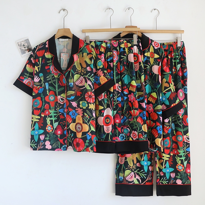 Muslin Pajamas Silk Satin รุ่น Eternal Eden (V2234 L2234) | ชุดนอนชุดเที่ยว,ชุดนอนผู้หญิง