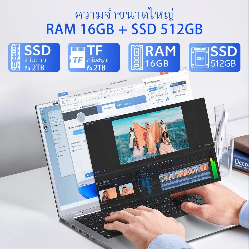 NEW  M15 Pro โน๊ตบุ๊ค หน้าจอ15.6 นิ้ว RAM16GB SSD 512GB Windows 11@2.90GHz ประกัน 1ปี พร้อมส่ง thumbnail 5