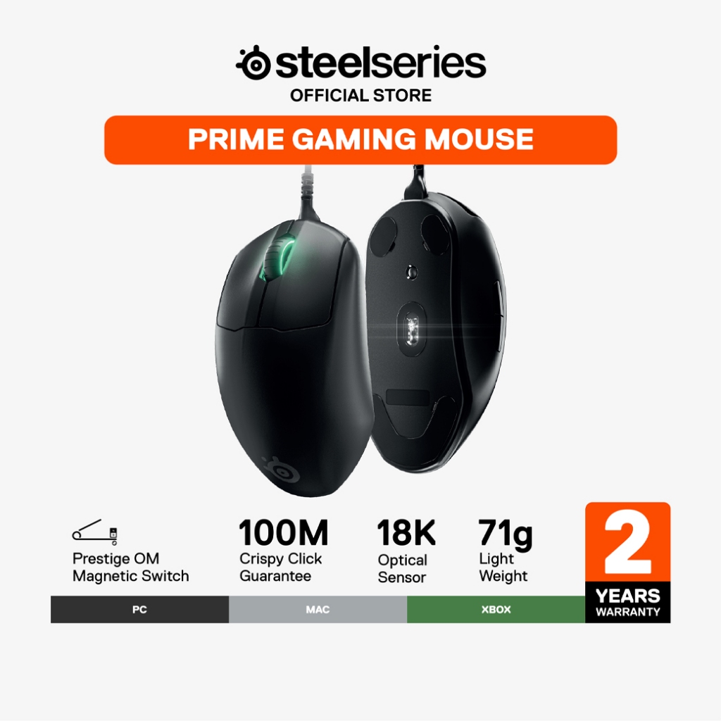 SteelSeries PRIME Gaming Mouse เม้าส์เกมมิ่ง eSport 6 ปุ่ม 18,000 CPI