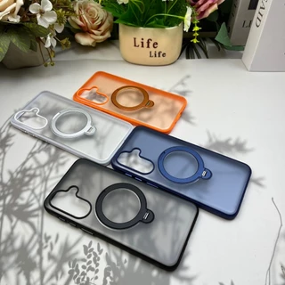เคส Ring&Stand แหวนหมุนตั้งได้ กันลื่น หลังขุ่นขอบสี s26 Ultra / s25 / s24 / s23 / A17 / A16 / A26 / A57 / A56