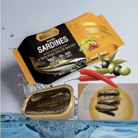 SUMACO sardines in extra virgin olive oil and chilli 106g.