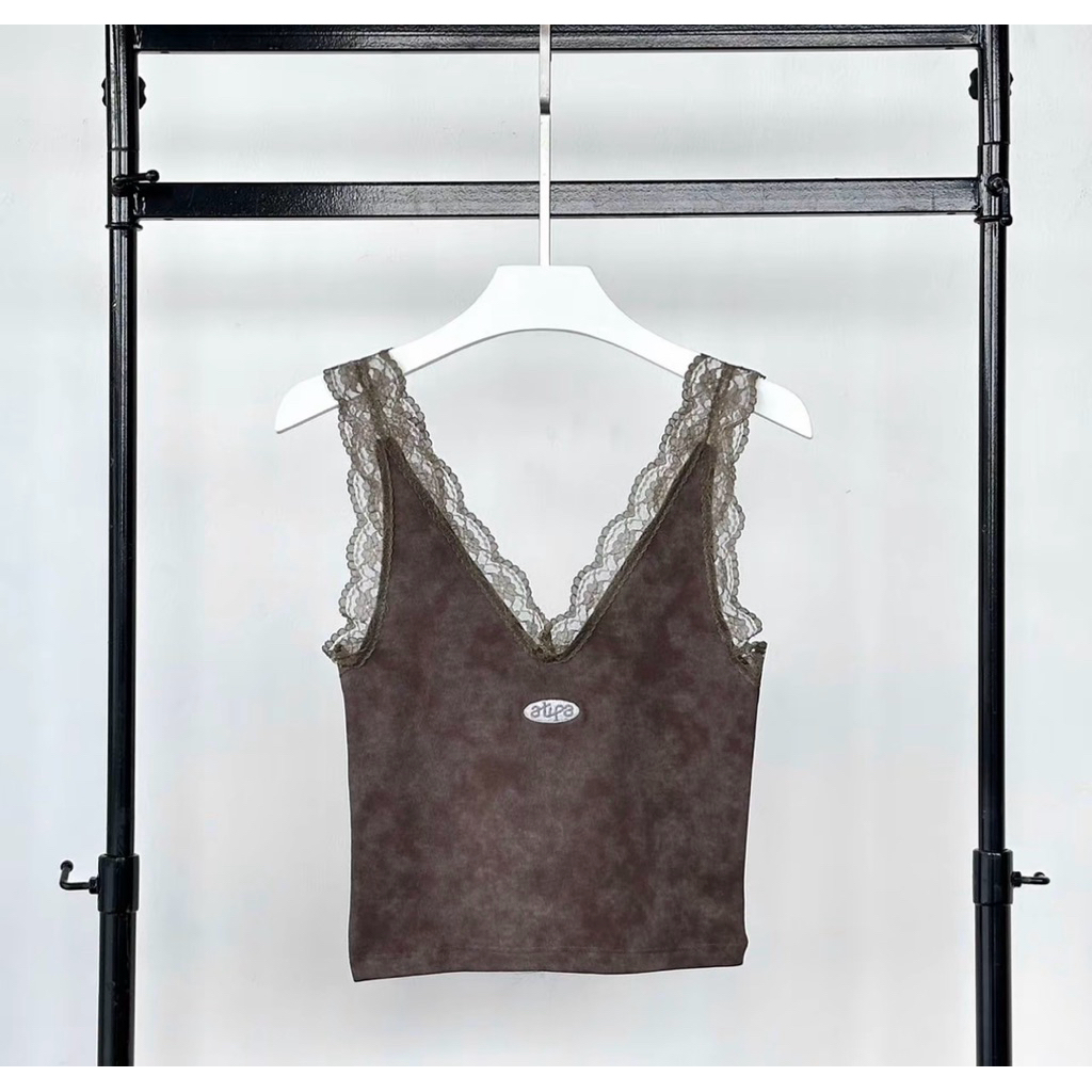 เสื้อกล้ามแต่งลูกไม้ปัก atipa size s อก26-36 ใส่รอบเดียว