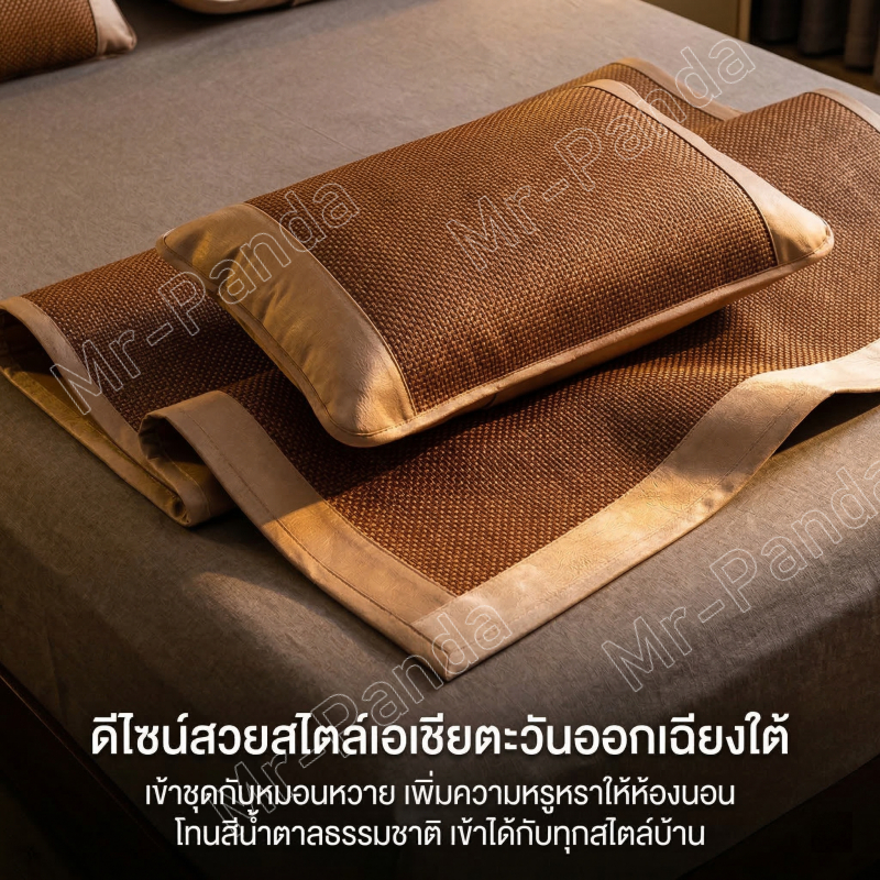 เสื่อหวาย เย็น เสื่อเย็น พรมไม้ไผ่ เสื่อไม้ไผ่100% เหมาะกับฤดูร้อน สามารถม้วนขึ้น ไม่มีเสี้ยน เสื่อหอพัก รูปที่ 7