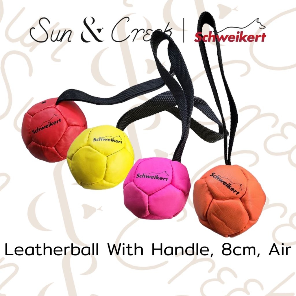 ฝึกสุนัข Schweikert's Leather Ball With Handle 8cm | ลูกบอลหนังฝึกสุนัข