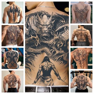 HM กันน้ำอยู่ได้นาน 15 วัน แผ่นสักชั่วคราวแบบเต็มหลัง รอยสัก…