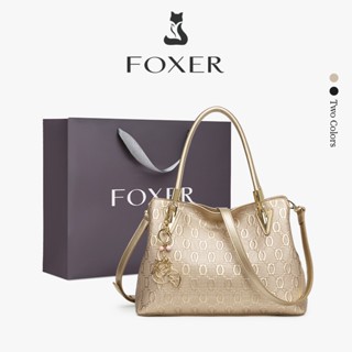 FOXER กระเป๋าถือหนังแท้ กระเป๋าสะพายข้างหนังวัวคุณภาพสูง กระ…