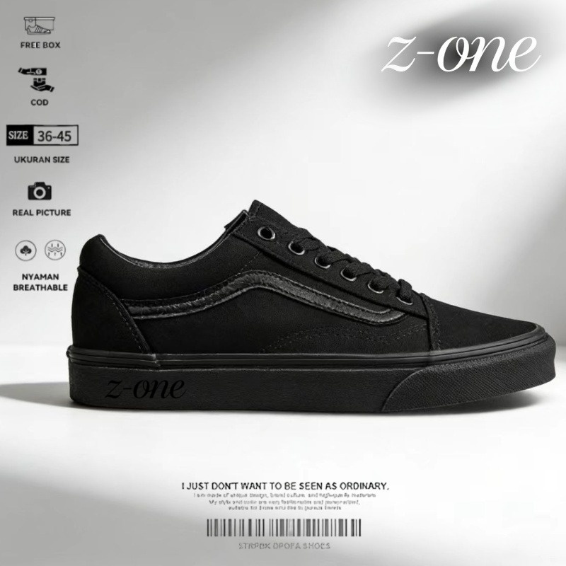 รองเท้าผ้าใบสีดำ Old Skool สไตล์คลาสสิค ใส่ได้ทั้งผู้หญิงและผู้ชาย รองเท้าผ้าใบ รองเท้าผู้ชาย รองเท้าผู้หญิง ขนาด 36-45