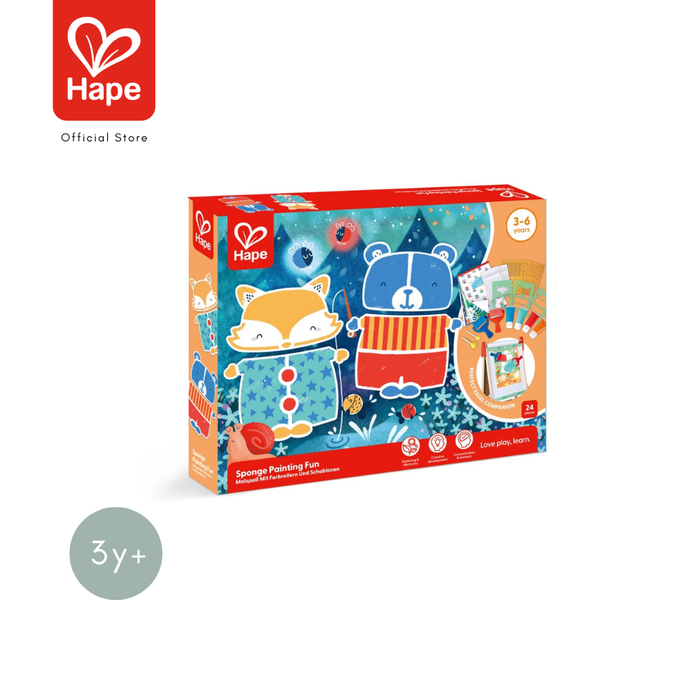 Hape - Sponge Painting Fun        ชุดระบายสี ฟองน้ำศิลปะ        3Y+ รูปที่ 8