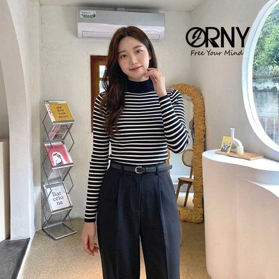 น่ารักมากก 7771 เสื้อไหมพรมลายทางแขนยาว ไหมพรมคอกลมเก็บขอบ ราคา ถูกที่สุด ดีลบีเคเค แกลเลอรีภาพที่ 3