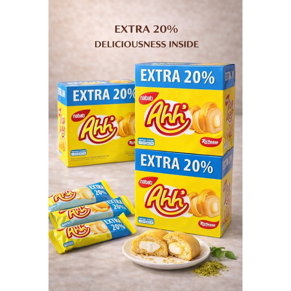Ahh'Nabati ขนมข้าวโพดอบกรอบ ชีสแท่ง เคลือบชีส / เคลือบช็อกโกแลต เพิ่มปริมาณ 20% 1กล่อง 20 ชิ้น