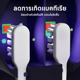 JX-169 ที่เก็บแปรงสีฟัน มีเซ็นเซอร์เปิด-ปิด เป่าแห้งได้ ช่องเก็บแปรงแยกกัน ติดผนัง ชาร์จไฟ Type-C USB มีโหมดประหยัดพลังง