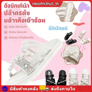 รองเท้าแตะนักเรียน รองเท้าแตะเด็กผู้หญิง สไตล์ฝรั่งเศส โบว์มุก สายไขว้ กันลื่นนุ่มสบาย น่ารักฤดูร้อน