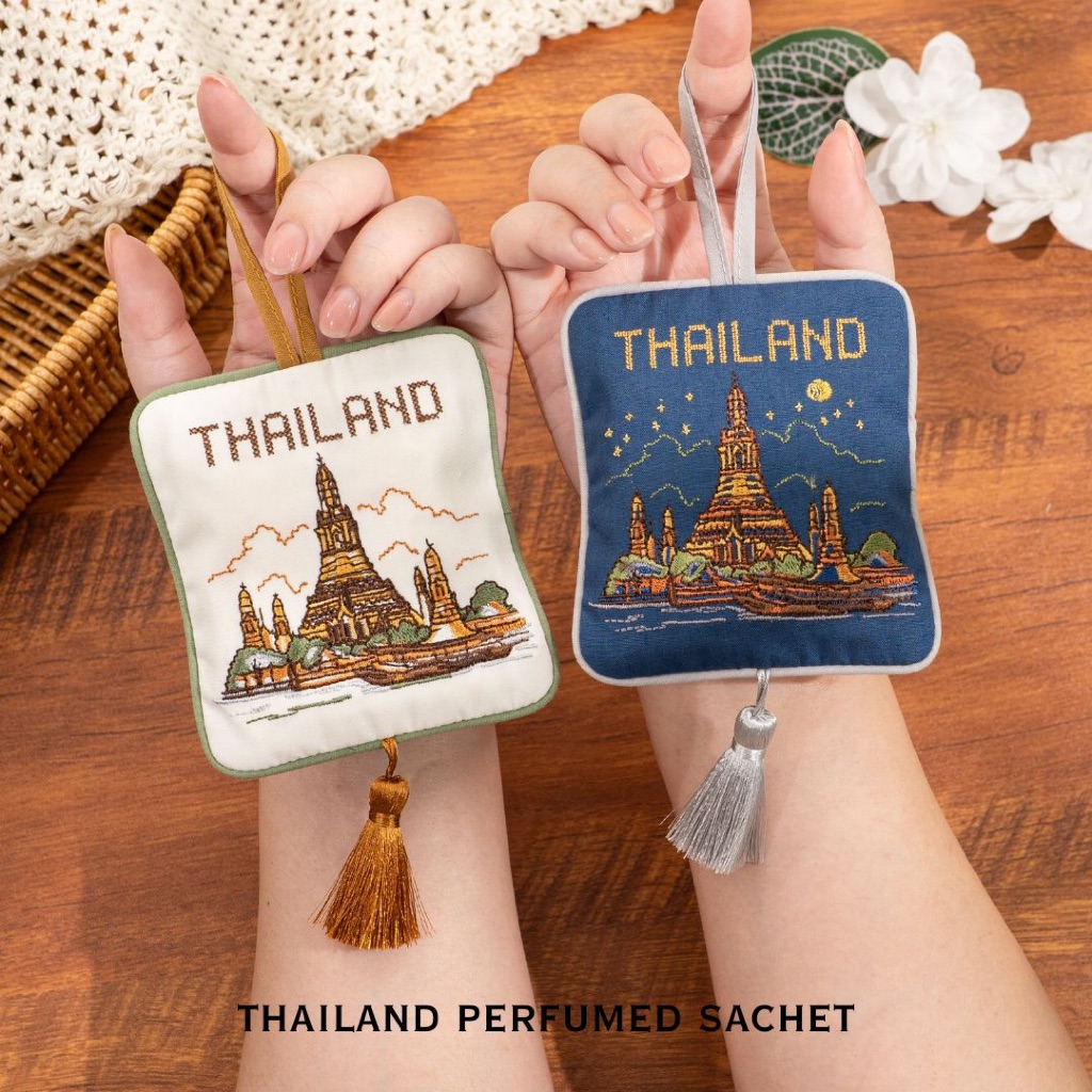 ANONA THAILAND| NEW IN: THAILAND PERFUMED ถุงหอมงานปัก THAILAND ลายวัดอรุณ