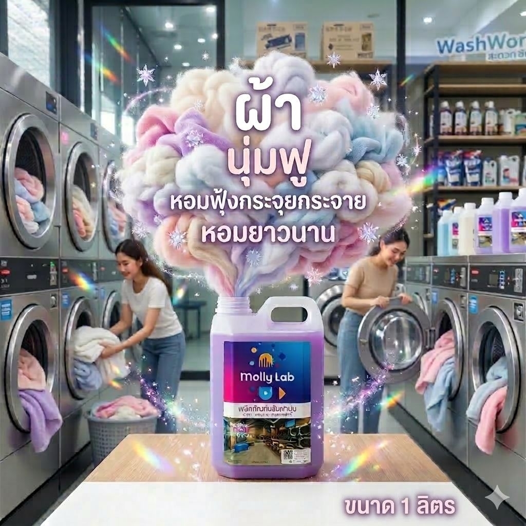 ผลิตภัณฑ์ปรับผ้านุ่ม Molly Lab ขนาด 1 ลิตร