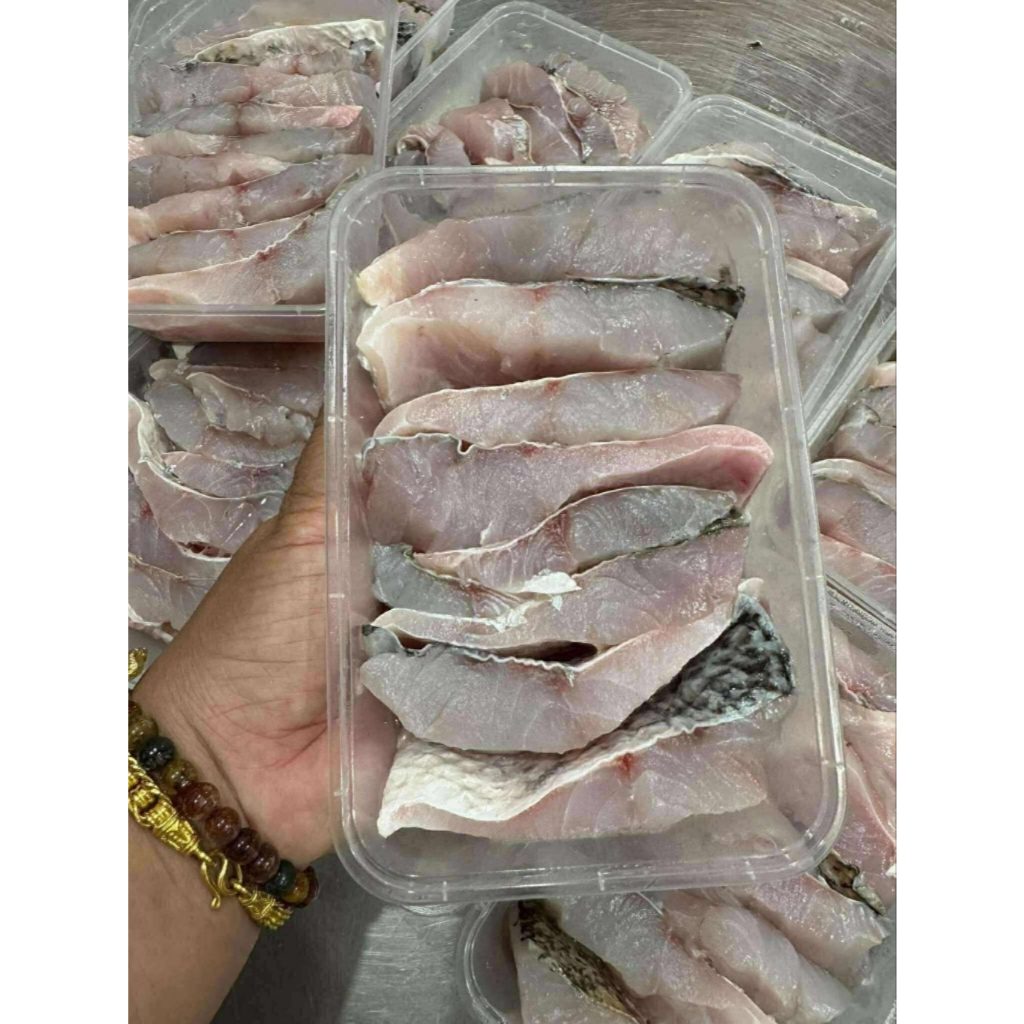 เนื้อปลากระพงหั่นชิ้น 300-400กรัม