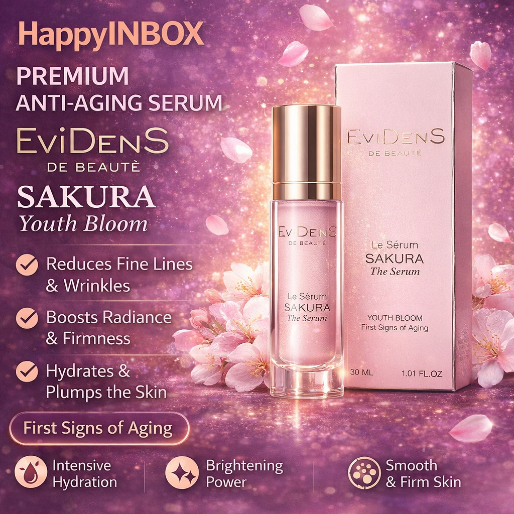 EviDenS Sakura Serum 30ml – Youth Bloom Anti-Aging Serum จากญี่ปุ่น