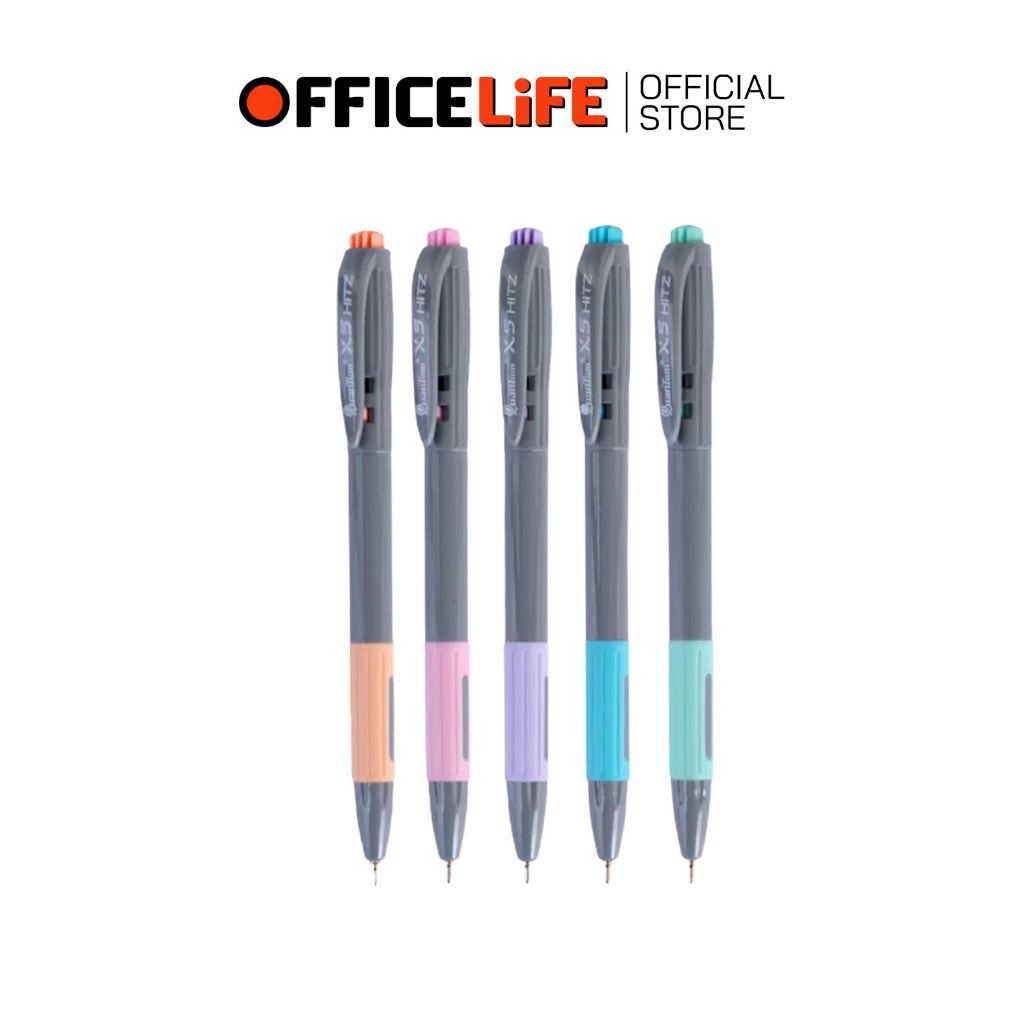 Quantum (ควอนตัม) ปากกาลูกลื่น เจลลูลอยด์ รุ่น X5 Hitz หมึกน้ำเงิน ด้ามพาสเทล 0.5 มม. ( 1 ด้าม )