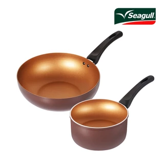 Seagull ชุดเครื่องครัวนอนสติ๊ก พรีเมี่ยม โกลด์ (2 ชิ้น) Premium Gold Non-stick Cookware Set