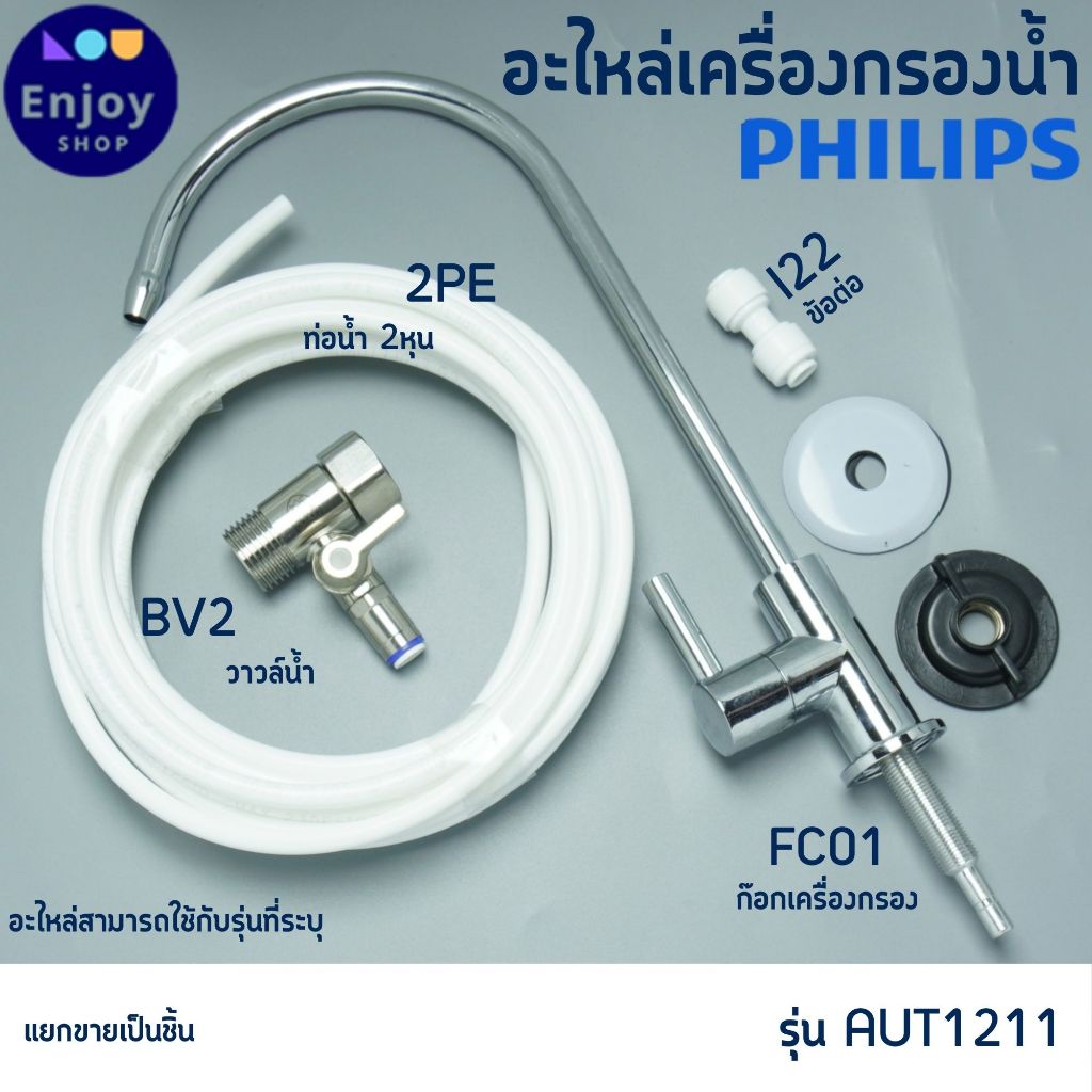 อะไหล่ เครื่องกรองน้ำ Philips Water AUT1211 หัวเบียงทิศทางน้ำ หัวต่อแบบสายรัด และสายน้ำดื่ม