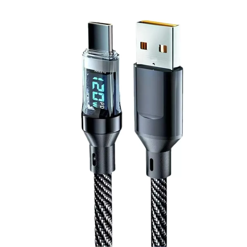 สายเคเบิลข้อมูล USB Type-C พร้อมจอแสดงผลดิจิตอล ชาร์จเร็วพิเศษ 120W 6A thumbnail 7