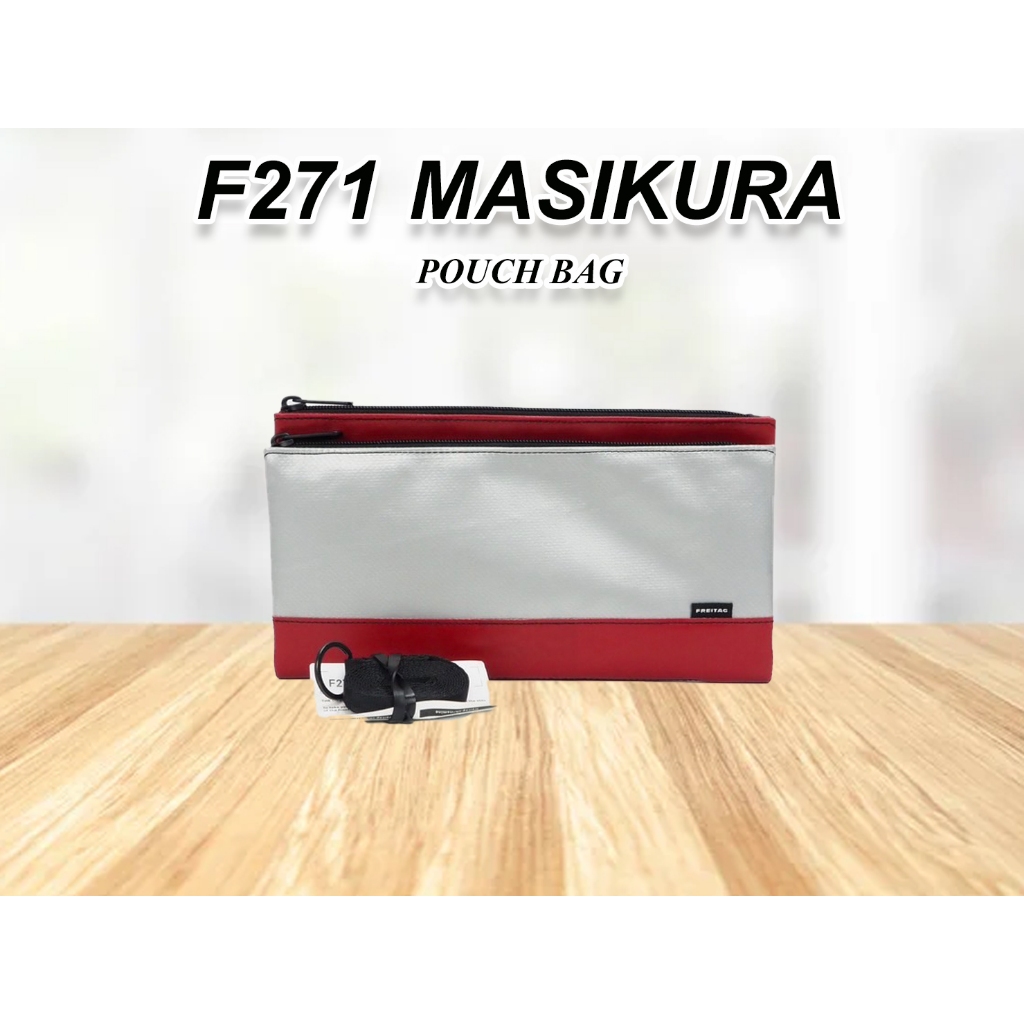 กระเป๋า FREITAG รุ่น F271 MASIKURA (ผ้าเทาเมทัลลิค-แดง) มือ1 การ์ดครบ