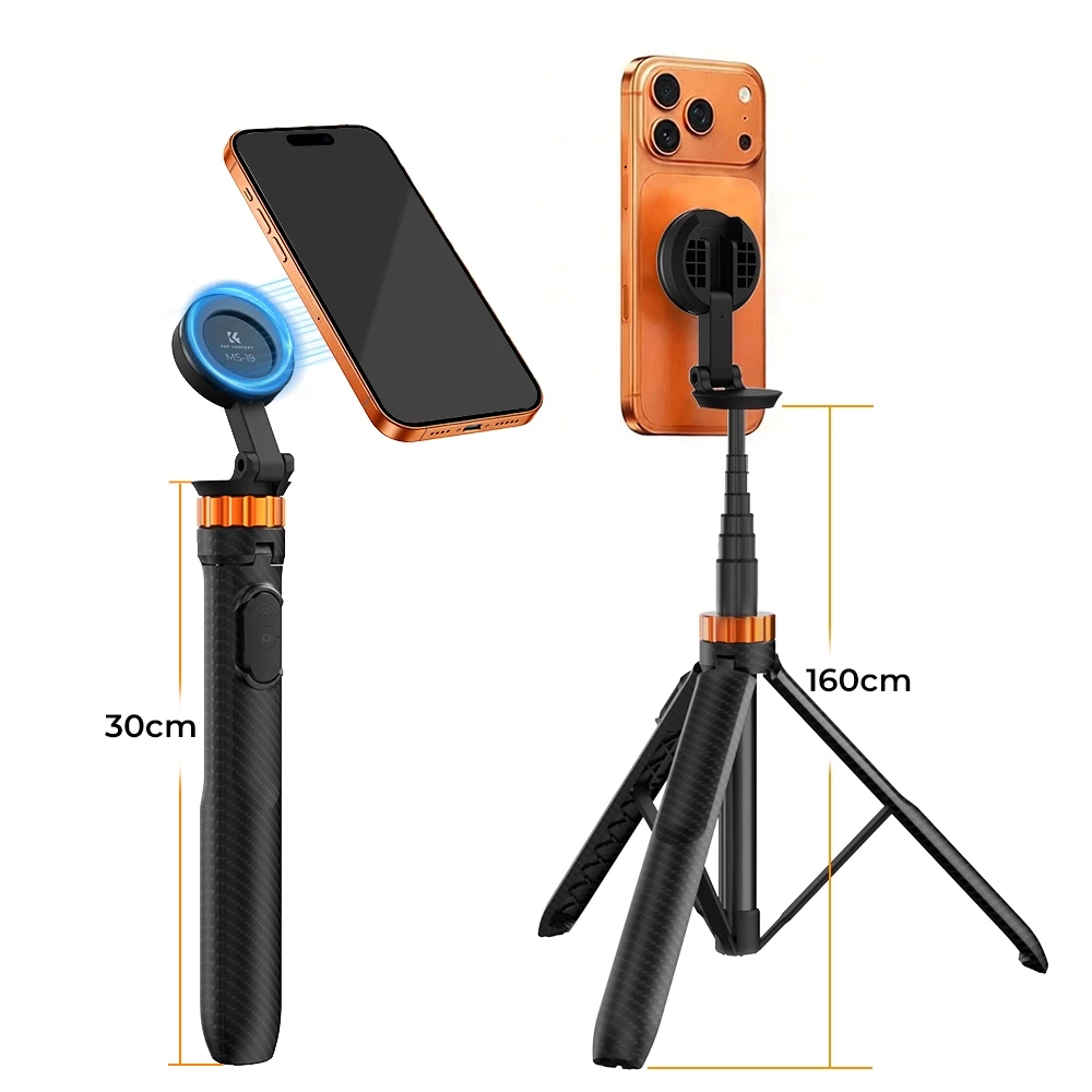 K&F CONCEPT ขาตั้งกล้องเซลฟี่ MS19 Magnetic Tripod + รีโมท iPhone Selfie Stick Tripod thumbnail 4