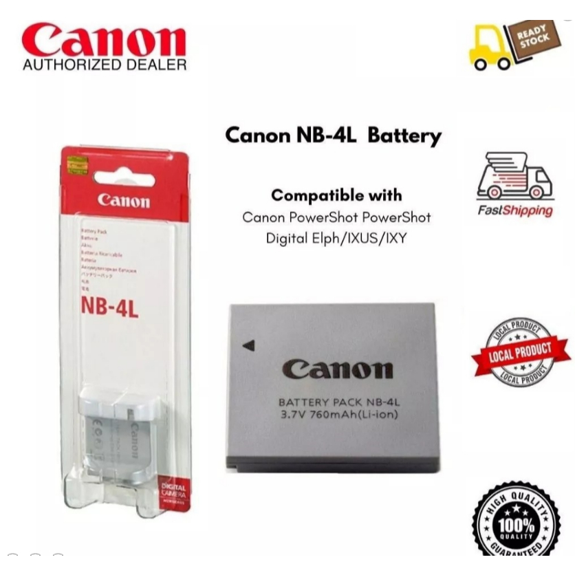 Brand new original Canon NB-4L Rechargeable Li ion Battery 3.7V for IXUS/PowerShot Camera