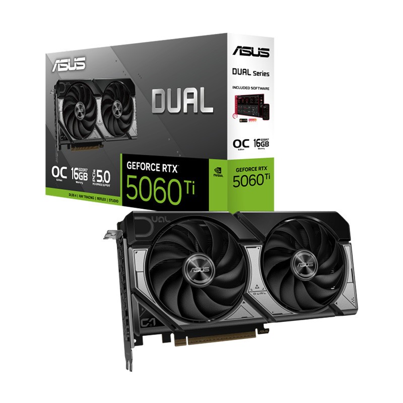 VGA(การ์ดจอ) ASUS DUAL GEFORCE RTX 5060 TI OC EDITION - 16GB GDDR7 (DUAL-RTX5060TI-O16G)