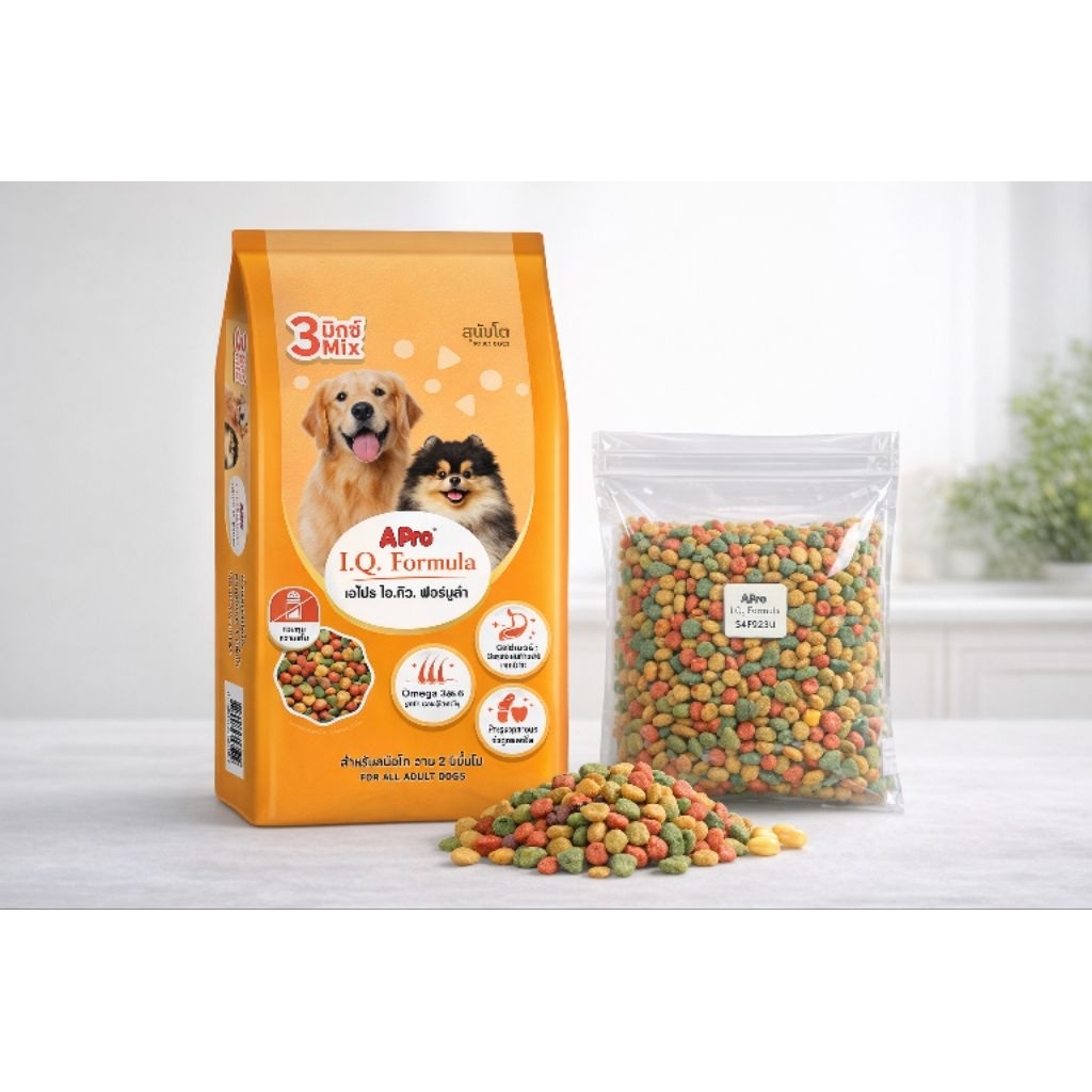 แบ่งขาย 1 กิโล อาหารสุนัข APro I.Q. Formula 3 Mix สำหรับสุนัขโต