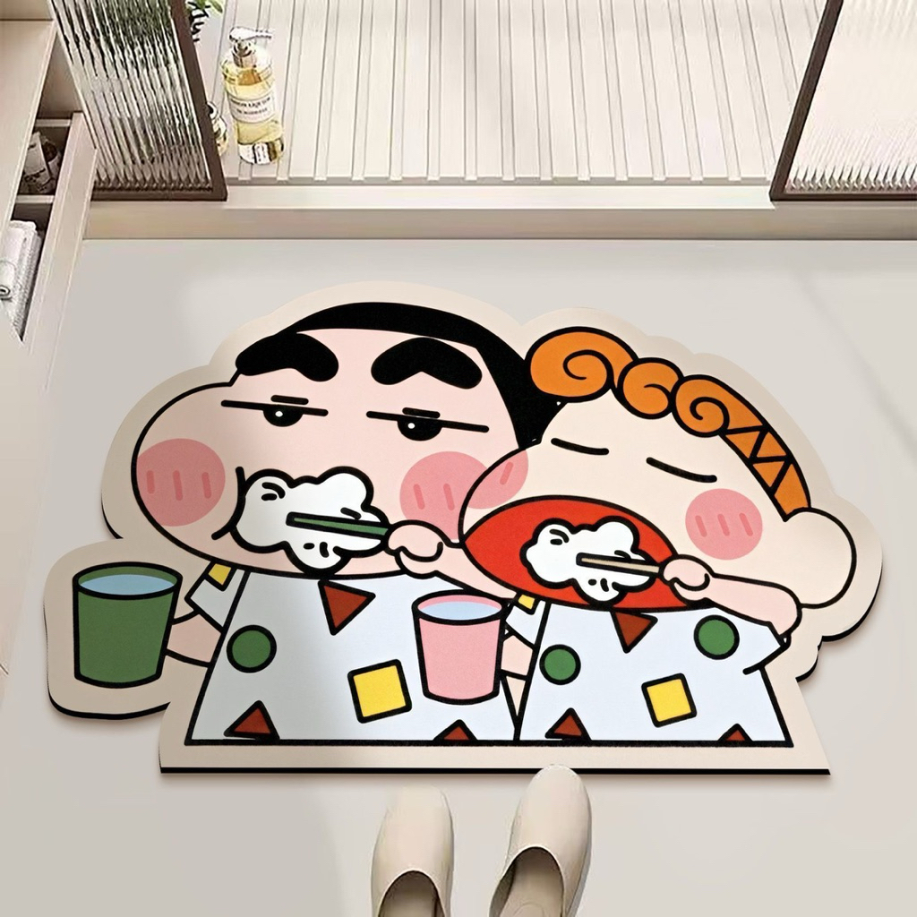 พรมเช็ดเท้าการ์ตูน 40×60 ซม. พรมหน้าห้องน้ำ พรมกันลื่น ซับน้ำดี ลายการ์ตูนน่ารัก