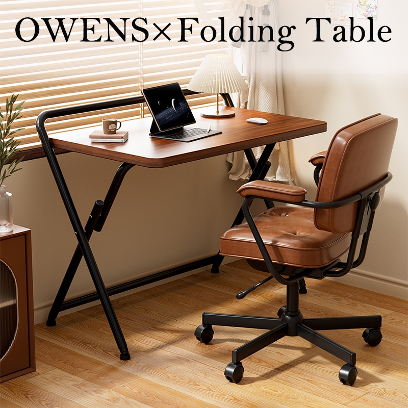 Owens💥โต๊ะพับได้ 80/60CM โต๊ะทํางาน ท่อเหล็กหนา ไม่ต้องติดตั้ง ห้องนอนบ้าน ห้องนั่งเล่น Folding Table