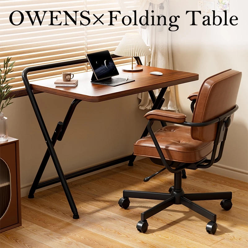 Owens💥โต๊ะพับได้ 80/60CM โต๊ะทํางาน ท่อเหล็กหนา ไม่ต้องติดตั้ง ห้องนอนบ้าน ห้องนั่งเล่น Folding Table