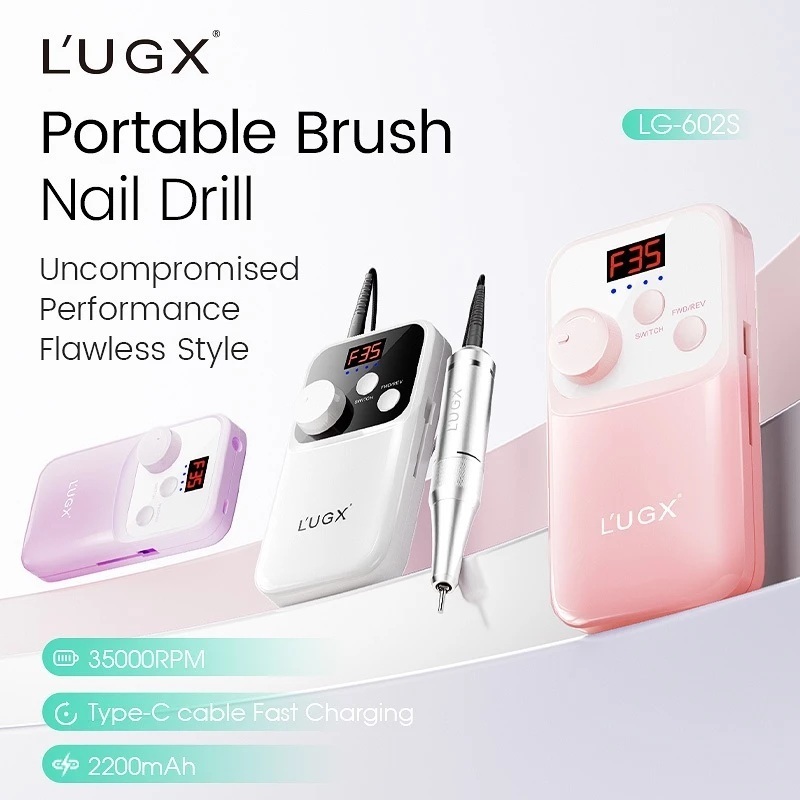 เครื่องเจียสำหรับเจียเล็บ LUGX LG-602S ขาว / ชมพู / ม่วง รอบหมุนสูงสุด 35000 รอบ แบตในตัว2200mAh