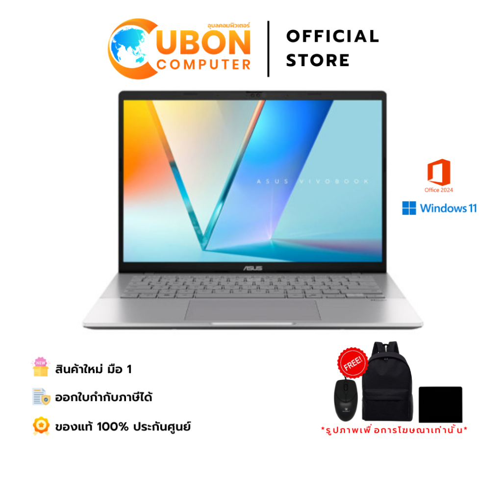 ASUS VIVOBOOK S16 D3407GA-OLED719WA NOTEBOOK (โน้ตบุ๊ค) / AMD Ryzen AI 7 445 / 16GB / 512GB / WIN 11