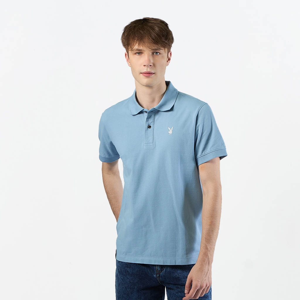 PLAYBOY CALM STREET  เสื้อผ้าผู้ชาย/เสื้อ/เสื้อโปโลสีน้ำเงิน รุ่น P1MT261TP035BL