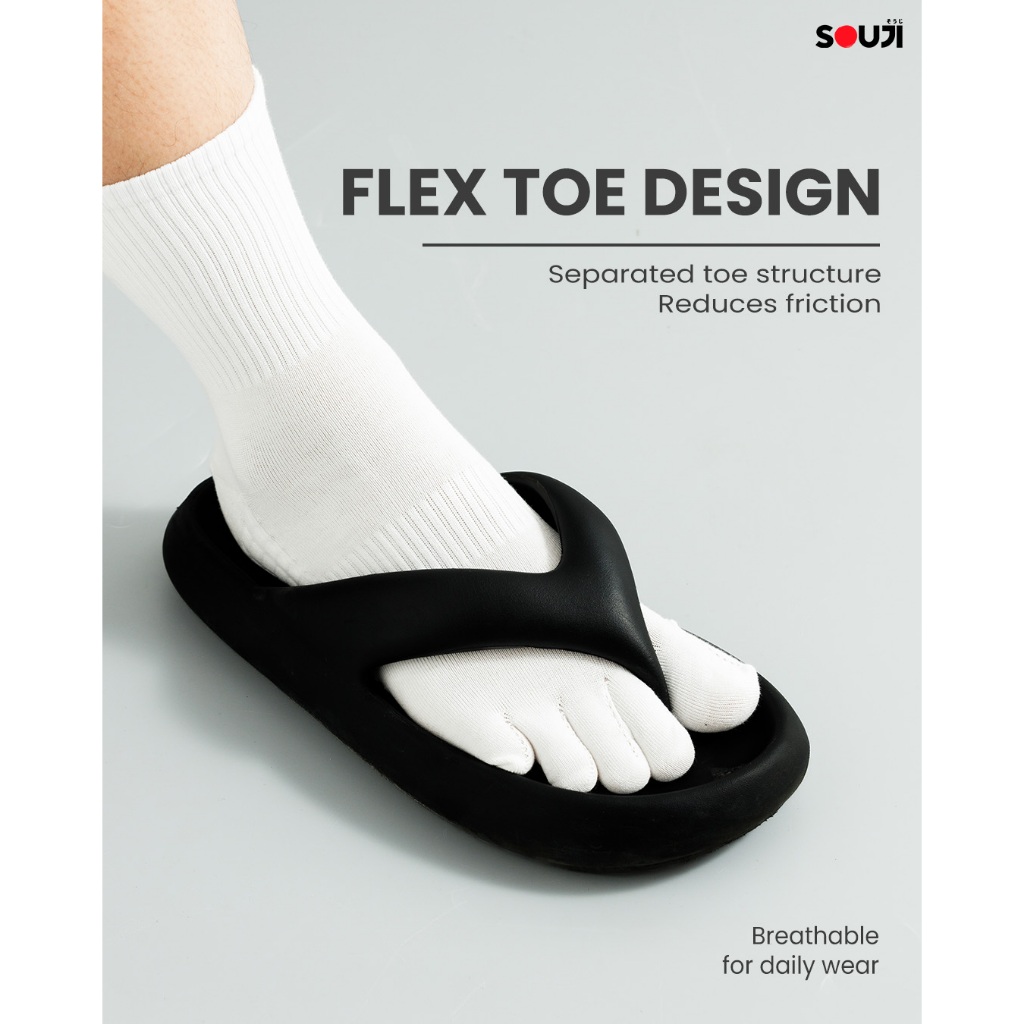 🔥PACK 4 FREE 1🔥ถุงเท้าแยกนิ้วเท้า Souji Sock รุ่น FLEX TOE 🧦 ถุงเท้าเพื่อสุขภาพ ลดกลิ่น ⚡แพ็คสุดคุ้ม รูปที่ 4