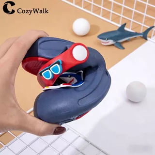 CozyWalk รองเท้าเด็ก 🦈 ลายฉลาม 3D วัสดุ EVA ใส่สบาย กันลื่น กันน้ำ มีสายรัดส้น พร้อมส่งในไทย