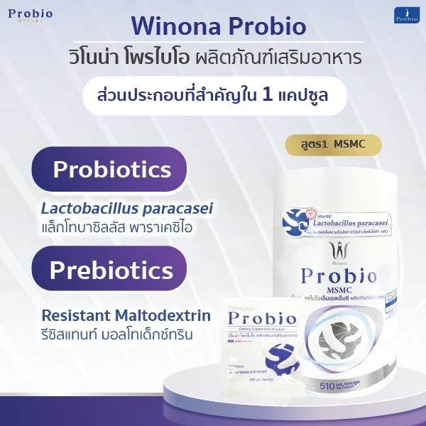 Winona Probio MSMC  l  สูตร1 (30 แคปซูล) จุลินทรีย์มีชีวิต โพรไบโอติกส์ สายพันธุ์ไทย thumbnail 4