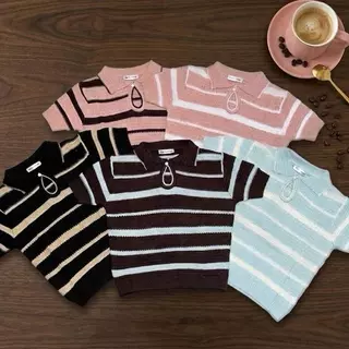LOOK OM KNIT เสื้อไหมพรหมลายทาง