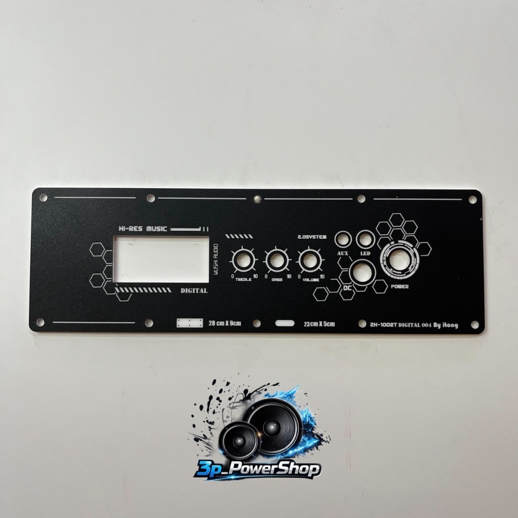 แผ่นเพลทลำโพง Bluetooth DIY รุ่น ZK 1002T Digital ย้ายวอลลุ่ม ลายรังผึ้ง สีดำผิวทราย