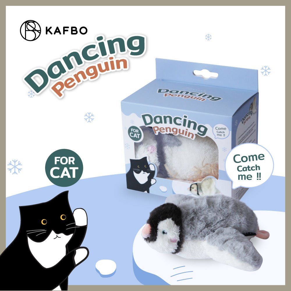 KAFBO Dancing Penguin เพนกวินดุ๊กดิ๊ก ตุ๊กตาดิ้นได้สำหรับน้องแมว กัดฟัดสนุก แถมแคทนิปเพิ่มความฟิน