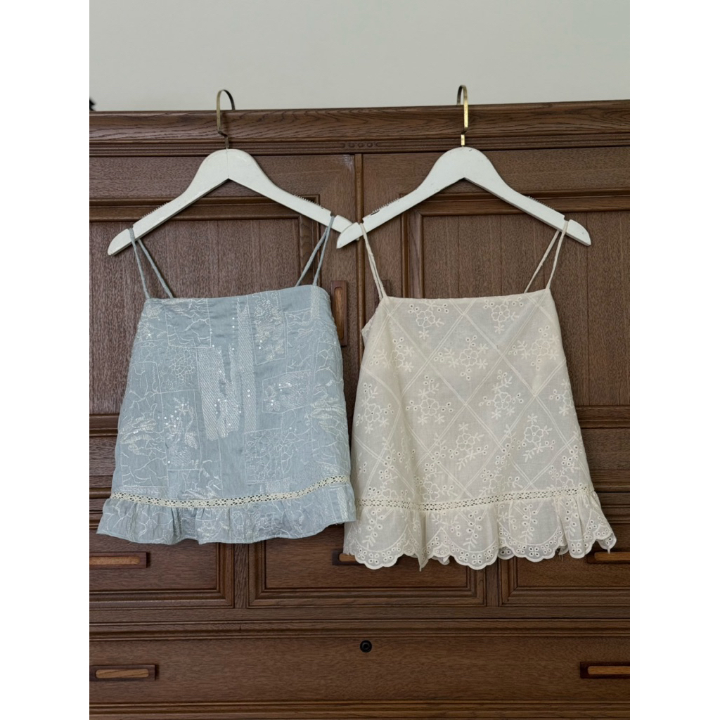 𝐩𝐮𝐧𝐧 // Homey lace สายเดี่ยวปักแต่งลูกไม้