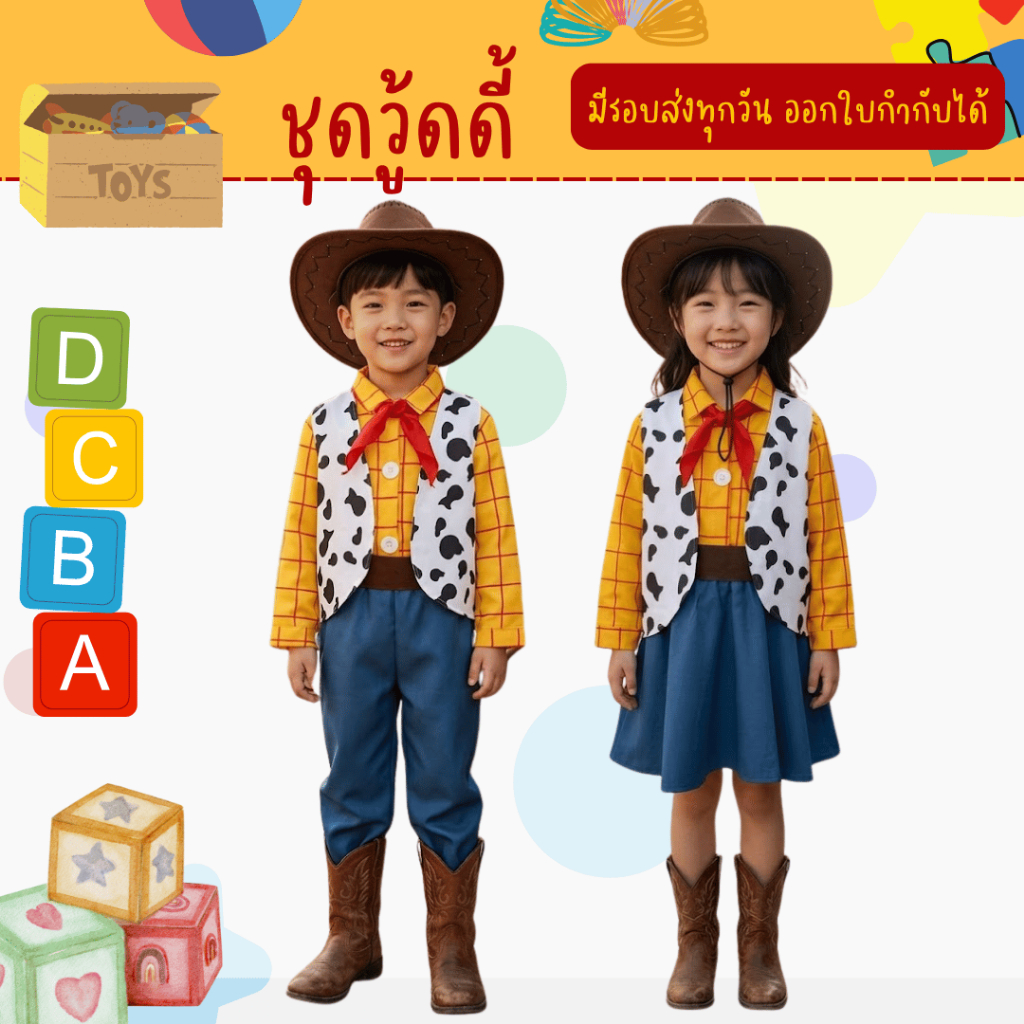 พร้อมส่งจากร้านไทย ชุดวู้ดดี้เด็ก woody ชุดแฟนซี ทอย สตอรี่