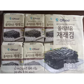 สาหร่าย ตราชองจองวอน สาหร่ายน้ำมันมะกอก ขนาด 4 กรัม แพค 16 ซอง และขนาด 20 กรัม